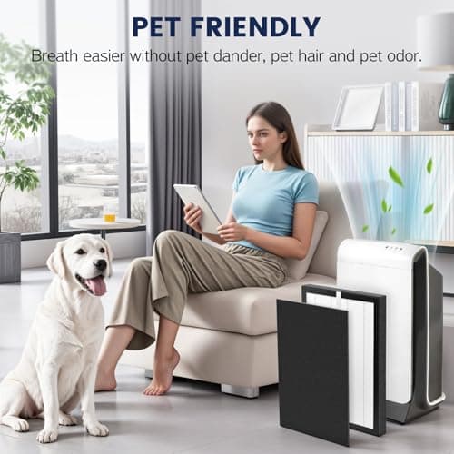 ProHEPA 9000 Replacement Filter Compatible with VEVA 9000 Air Puri-fiers, 2 Pack HEPA Replacement Filters & 8 Activated Carbon Pre-Filters 7