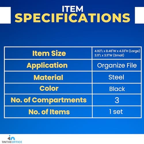 1InTheOffice Mesh Collection Desk Drawer Organizer Tray 3 Compartment - Stackable, Matte Black 6