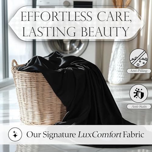 DECOLURE Satin Fitted Sheet Queen Size (1 PC) – Luxuriously Smooth & Softer Than Silk Bed Sheets w/ 15 Inch Deep Pocket Hypoallergenic Wrinkle Free, Secure Snug Fit, Elastic Corner Straps (Black) 6