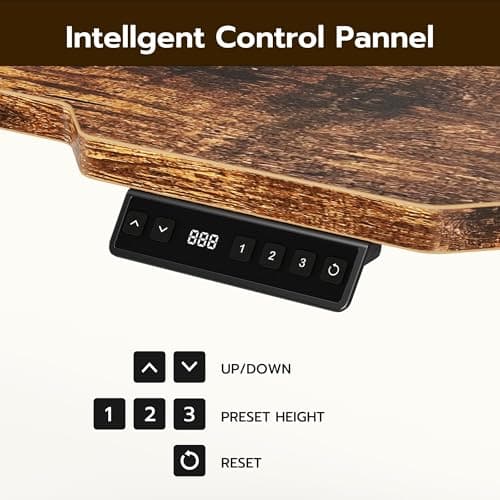 Acrolix 59 Inch L Shaped Standing Desk Electric Adjustable Height, Corner Standing Desk, Electric Sit Stand Table with Reversible Splice Boards for Computer Office Home (Rustic Brown) 5