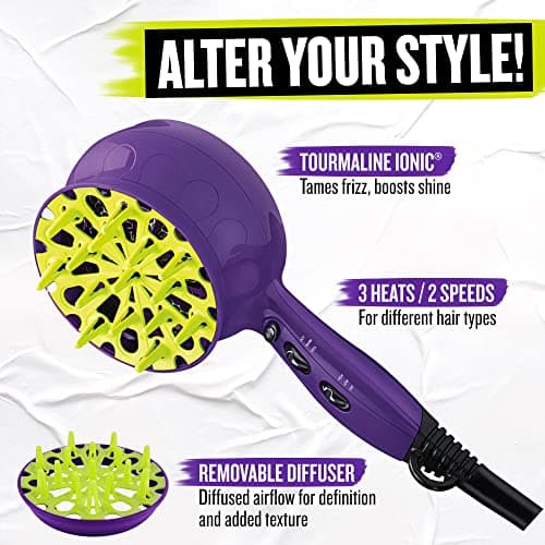 Bed Head Curls-in-Check 1875W Hair Diffuser Dryer | Great for Curly Hair, Reduce Frizz & Static | Diffuser Hair Dryer Enhances Natural Curl, Waves & Texture 5