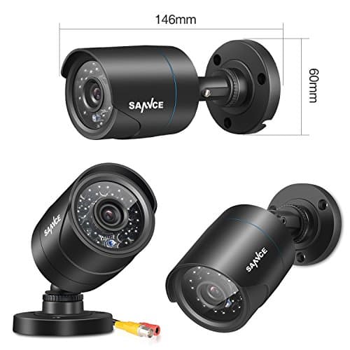 SANNCE 1/4" CMOS 800TVL 960H CCTV Weatherproof 3.6mm Lens with IR Cut Bullet Security Camera for Home Surveillance System 7