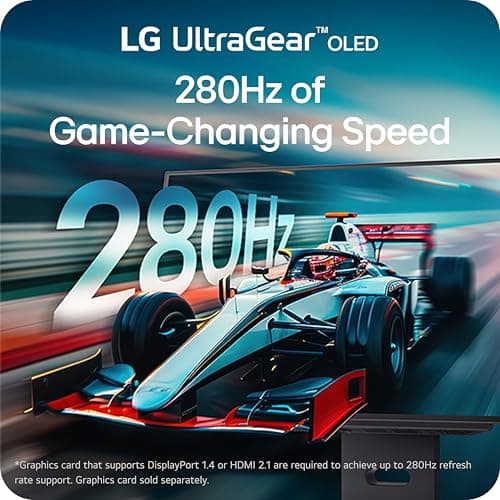 LG 27GX700A-B 27-inch Ultragear QHD (2560 x 1440) OLED Gaming Monitor, 280Hz, 0.03ms, NVIDIA G-Sync, AMD FreeSync Premium Pro, VESA DisplayHDR TrueBlack500, with up to DCI-P3 99.5%, HDMI 2.1, Black 6