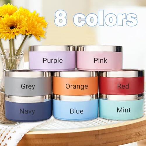 Personalized Dog Bowl with Name, Customized Stainless Steel Bowls for Dog Cat, Laser Engraved No Slip Pete Bowl for Water and Food 25oz,35oz,53oz 5