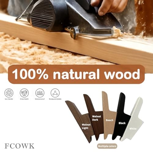 FCOWK Wood Wall Hooks 4 Pack Coat Hooks Wall Mount Walnut Wooden Hooks for Hanging Hat, Bag, Backpack, Rustic Coat Hooks for Wall, Wood Towel Hooks for Bathrooms and Entryway Hooks (Walnut, Dark) 8