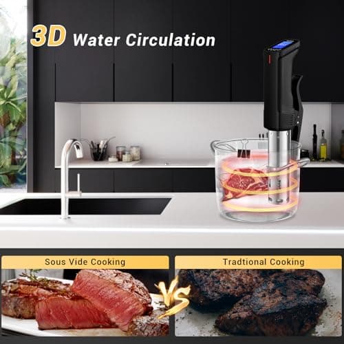 INKBIRD WIFI Sous Vide Cooker ISV-100W, 1000 Watts Sous Vide Machine Immersion Circulator with 14 Preset Recipes on APP & Calibration Function, Thermal Immersion, Fast-Heating with Timer 5