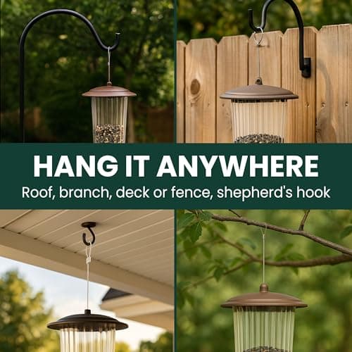 Perky-Pet 334-1SR Squirrel-Be-Gone Max Large Wild Bird Feeder with Flexports, Squirrel Proof Bird Feeder with Weight-Activated Perches - 4LB Seed Capacity 6