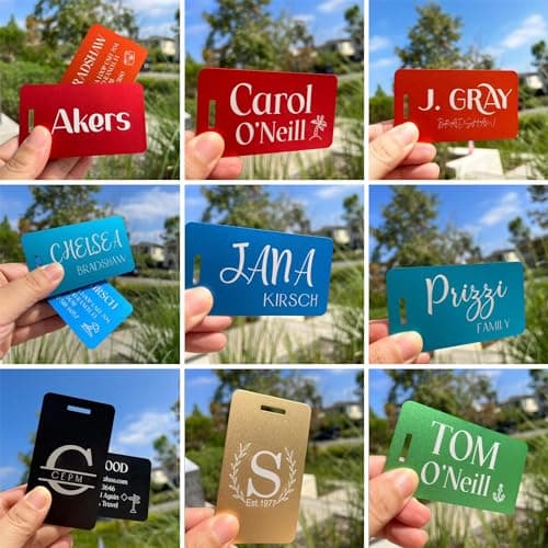 Burst Bird Personalized Luggage Tags for Suitcases - Custom Engraved Metal Tag for Air Travel, Unique Identifiers Name Tags Suitable for Bag & Baggage Backpack 7