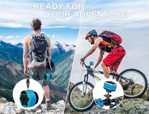 Bluetooth Speakers, DuoTen IPX7 Waterproof Wireless Portable Bluetooth Speakers w/LED Display, FM Radio, Suction Cup, Light Show, Loud Stereo Sound and Bass for Shower, Pool, Party, Travel, Outdoors 6