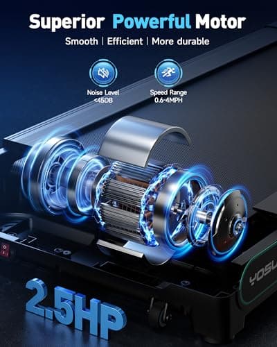 YOSUDA Walking Pad Treadmills with Auto Incline, 9% Incline Tredamills Under Desk with 300LBS Weight Capacity & 3 Adjustable Slopes(Black Blue) 6