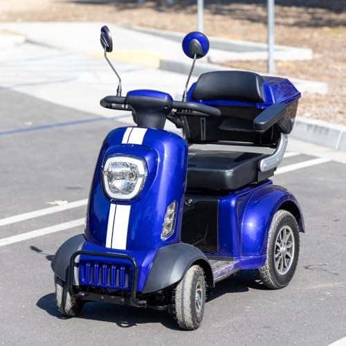 Heavy Duty 4-Wheels Mobility Scooter, 400 lb Capacity Large Wheelchair Device for Seniors & Adults, Speed Adjust, Storage Trunk, Ship Fully Assembled in US (Blue) 7