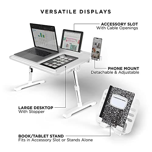 Limitless TotalDesk Portable Workstation and Lap Desk with Adjustable Height & Tilt (White) 7