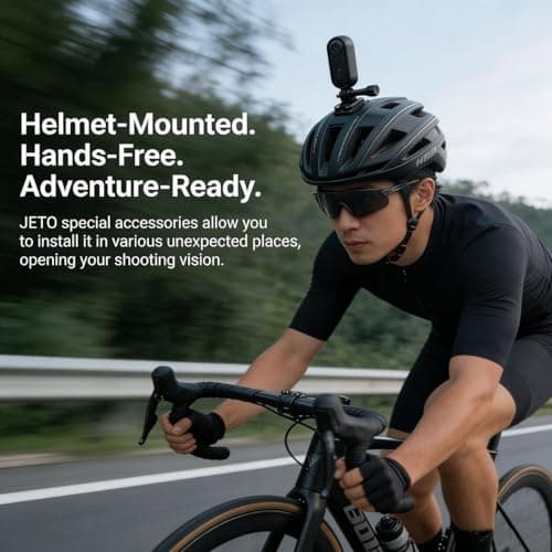 JETO 4K Mini Body Camera for Sports, Wearable POV Action Cam for Motorcycle & Cycling, Magnetic Clip-On Chest Camera, 150° Wide Angle, Waterproof 131ft, WiFi, 64GB 6