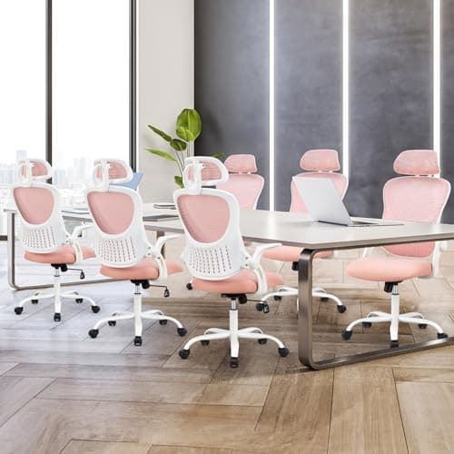 Sweetcrispy Office Computer Desk Chair, Ergonomic High-Back Mesh Rolling Work Chairs with Wheels and Adjustable Headrests 7