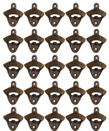 25 Cast Iron Wall Mounted Rustic Vintage Style Bottle Openers Open Here