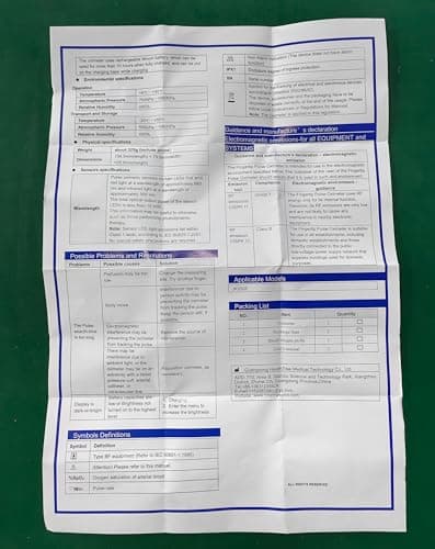 Pulse Oximeter Fingertip Handheld Pulse Oximeter With Continuous Monitor Blood Oxygen Saturation Monitor for Adults Rechargeable Monitor Oxygen Meter For SpO2/PR/PI 9