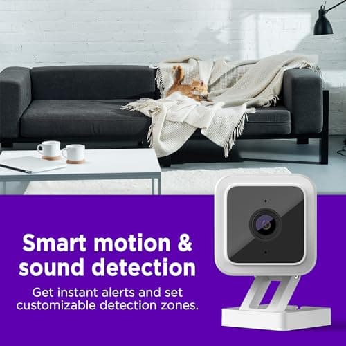 Roku Indoor Camera for Home Security, 1-Pack - Wired Security Camera with 1080p HD Color Night Vision, Works with Alexa & Google, Motion & Sound Detection, Built-in Siren, 90-Day Subscription Included 4