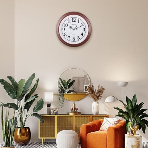 OSTAR Silent Rustic Wall Clock, Battery Operated, Vintage 12 Inch Round Clock, Living Room Bedroom Kitchen Wall Decor 7