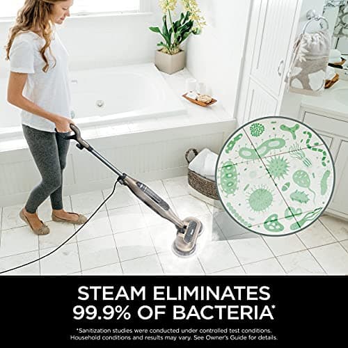 Shark S7001 Mop Scrub & Sanitize at The Same Time, Designed for Hard Floors, with 4 Dirt Grip Soft Scrub Washable Pads, 3 Steam Modes & LED Headlights, Gold (Renewed) 5