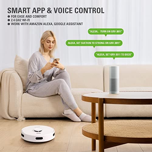 Greenworks Robot Vacuum GRV-3011, Intelligent LDS Laser Navigation, Automatic Path Planning，2000Pa Powerful Suction，Auto Dust Collection, for Pet Hair, Hard Floor, Carpet 8