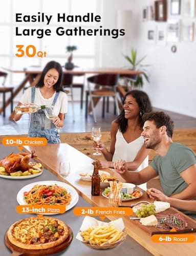 Nuwave Bravo XL Pro Air Fryer Toaster Oven, Improved 100% Super Convection, Quicker & Crispier Results, 100 Presets, Multi-Layer Even Cooking, 50-500F, Smart Probe, PFAS Free, 30QT, Stainless Steel 6