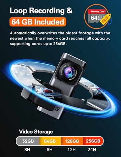 Navycrest 4K+2.5K WiFi Dash Cam Front and Rear, Built-in 5G WiFi, Free 64GB Card, Dash Camera for Cars, Dual Dashcam, G-Sensor, 24/7 Parking Mode, 3'' IPS Screen, Loop Recording, WDR Silver 6