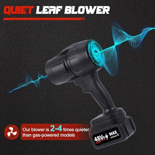 Buvnatep Cordless Turbo Leaf Blower – 2×48V Batteries & Fast Charger, 180,000 RPM Handheld Air Blower for Lawn, Patio, Car, and Dust Removal 8