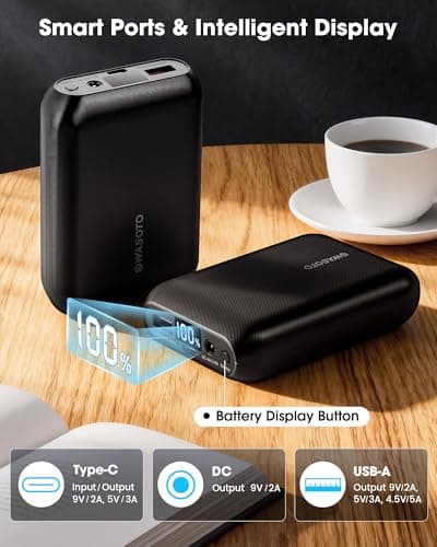 WASOTO Heated Vest Jacket Battery Pack 16000mAh 9V Output with LED Display, Rechargeable Power Bank with DC/Type-C/USB Supports PD3.0/PD2.0 4