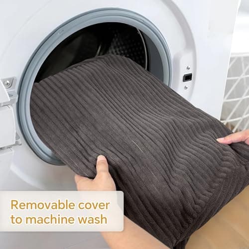 Curved Dog Stairs Ramp for High Beds 19.7" H, 4-Step Dog Steps for Small Dogs and Cats, Removable and Washable Pet Stairs for High Bed Climbing, Non-Slip Balanced Pet Step Indoor, Deep Grey 5