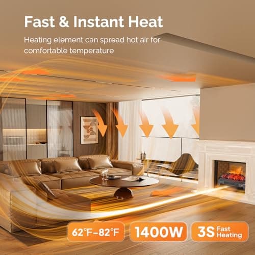 ROVSUN 23'' Electric Fireplace Insert w/Remote & WiFi Control, Faux Fireplace Logs w/Timer, Overheat Protection, Adjustable Flame and Brightness, CSA Listed for Home Living Room Bedroom, 1400W 2