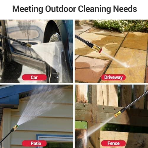 Electric Pressure Washer Power Washer with Foam Cannon & 4 Quick Connect Nozzles, Portable High Pressure Cleaning Machine for Cars Driveways Patios Outdoor Cleaning 7