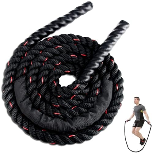 Jump Rope, Weighted Jump Rope for Men Women, 1.5lb Heavy Jumping Ropes for Fitness, Adult Skipping Rope for Home Gym Exercise, Improve Strength and Building Muscle Workout Equipment