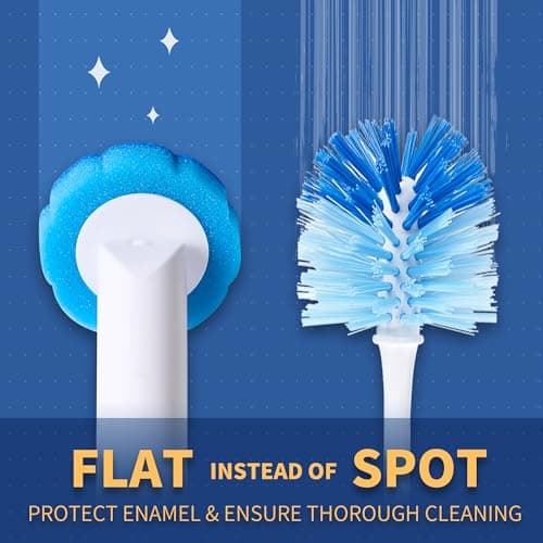 BOOMJOY Disposable Toilet Brush with 42 Refills, Toilet Bowl Cleaner Wand with Holder, Long Handle Bathroom Cleaning Srubber Kit with Storage Caddy 7