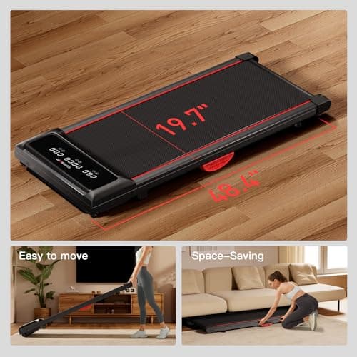 Under Desk Treadmill with Full-Screen Display, 2 in 1 Walking Pad, 2.5 Quiet Brushless, 265 LBS Capacity for Home and Office Workout 5