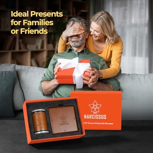 Narcissus Rolling Knife Sharpener, Diamond Roller Knife Sharpener Kit with 4 Strong Magnetic Angle 12/15/18/20 Degrees, Diamond for Sharpening & Ceramic for Polishing, Big Magentic Pad 7