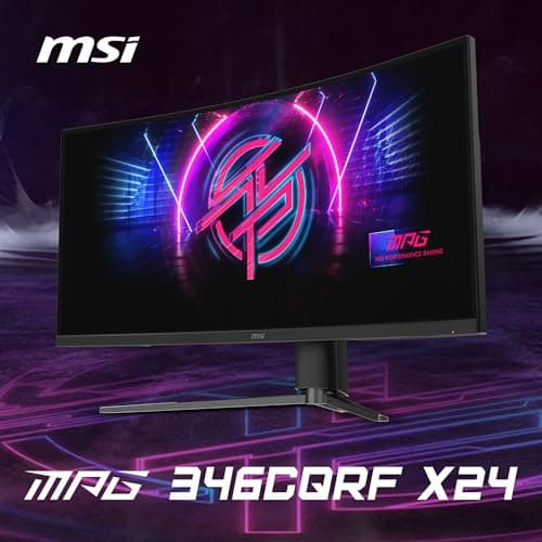 msi MPG 346CQRF X24 34-inch 3440 x 1440 (UWQHD) Gaming Monitor, 240Hz, Adaptive-Sync, HDR Ready, HDMI, VGA Port, VESA Mountable, Tilt, 4-Side Slim Bezel, 0.5ms, Black 5