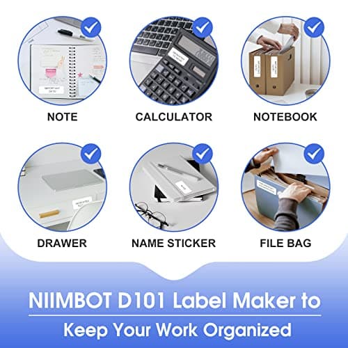 NIIMBOT D101 Label Maker, Handheld Thermal Label Printer with Tape, Easy to Print 0.5 to 1 Inch Width Inkless Label Maker for School Name, Cable Labels, Business Price Tags, Home Storage 5