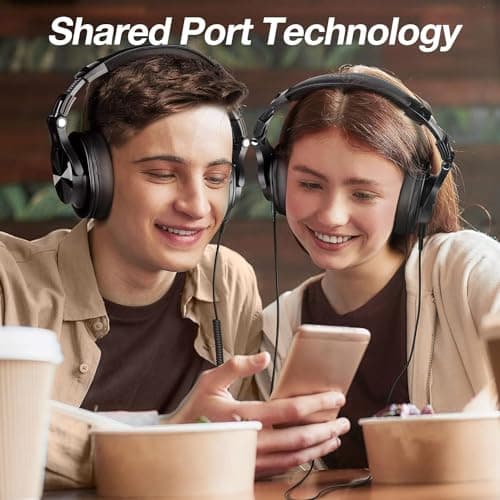 OneOdio A70 Bluetooth Over Ear Headphones, Wireless Headphones with 72H Playtime, Hi-Res, Built-in Mic, 3.5mm/6.35mm Wired Audio Jack for Studio Monitor & Mixing DJ Guitar AMP, Computer PC Gaming 7