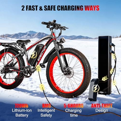 EOEOTWO Fat Tire Electric Bike for Adults, 1500W Peak Motor Fast Electric Bicycle, 30/33 MPH 60/70 Miles Electric Mountain Bike, 26" All Terrain E Bikes, Dual Brake, 7 Speed 8