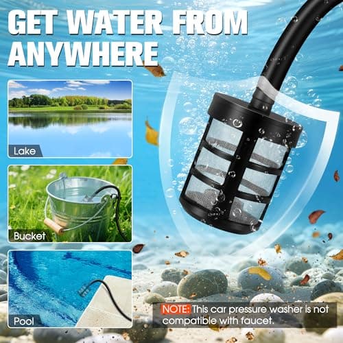 Sinbyuer Cordless Car Pressure Washer, Battery Powered Portable Power Washer | Powerful Handheld Pressure Washer - 600PSI, 6-in1 Nozzle | High Pressure Water Gun for Car, Home Cleaning 7