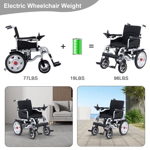 Electric Wheelchairs for Adults,Foldable All Terrain Power Wheelchairs with Dual Motor,Lightweight Portable Intelligent Motorized Wheelchair for Seniors,Airline Approved Travel Electric Wheelchair 9