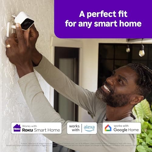 Roku Outdoor Camera - Home Security - IP65 Weather Resistant Wired Security Camera & Pet Monitor with 1080p HD Night Vision, Works with Alexa & Google, WDR, Motion & Sound Detection 7