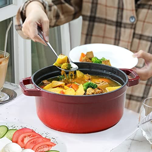 Hiware 8-Piece Serving Set - Includes 4 Spoons and 4 Slotted Spoons, 18/8 Stainless Steel Buffet Utensils - Mirror Polished, Dishwasher Safe, 8.6-Inch 5