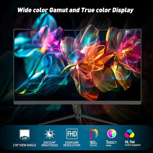 ReHisk 24 Inch Curved Gaming Monitor – 100Hz, 3ms Response Time, FHD, FreeSync, Eye-Care, Slim Design, HDMI/DP, Built-in Speakers VESA Mount 7