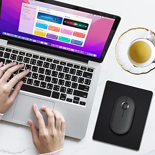 Cyanbone Small Mouse Pad 3 Pack, Mini Mouse Pads for Wireless Mouse and Laptop Computer, Portable Mousepad with Non-Slip Rubber Base & Waterproof Surface - Black -5.5 x 7 in 7