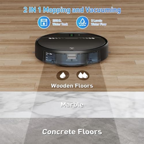 MANVN Robot Vacuum and Mop Combo, 2-in-1 Robot Vacuum Cleaner with Wi-Fi/APP, Self-Charging, Ideal for Hard Floor, Pet Hair and Daily Cleaning (Renewed) 6