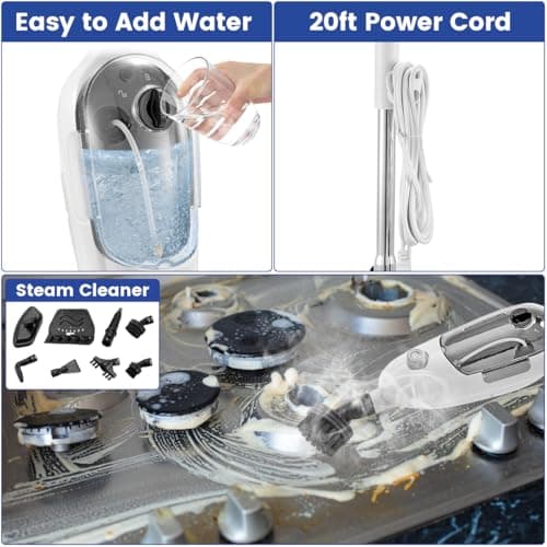 Steam Mops for Floor Cleaning, 10-in-1 Multipurpose Deep Steam Cleaner Mop for Home, Floor Steamers for Hardwood and Tile, Vinyl, Laminate, Carpet, Hard Floors with Attachments 8