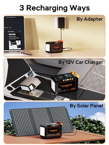 MARBERO 111Wh Solar Generator with Solar Panel Included Portable Power Station 120W with Foldable Panel 30W Set for Camping Outdoor Hiking Fishing Emergency 6