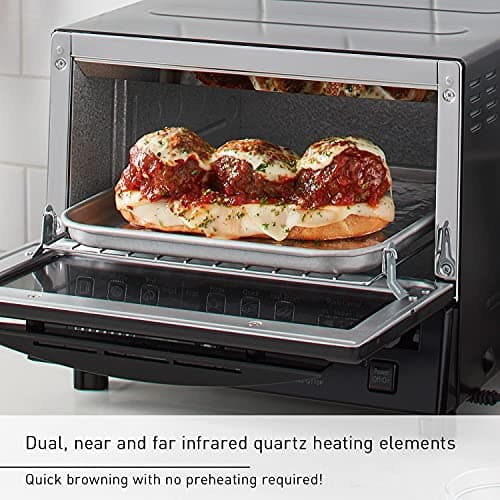 Panasonic FlashXpress Toaster Oven Countertop, 4-Slice Compact Size with Double Infrared Heating, 6 Auto Cook Options and Precise Temperature Control, 1300W - NB-G110P-K (Black) 3