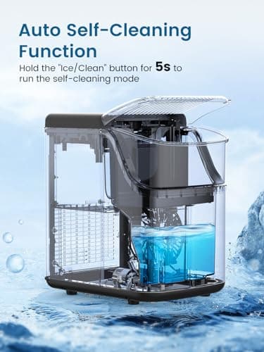 COWSAR Nugget Ice Makers Countertop, Soft Chewable Crushed Ice Maker Machine, Portable Pebble Ice Maker Countertop, 34Lbs/Day, Self-Cleaning, One-Button Operation Ice Machine for Home Kitchen Party 6